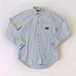 Three Square Royce Apparel Penn State Button Up Shirt Mens Medium Blue White